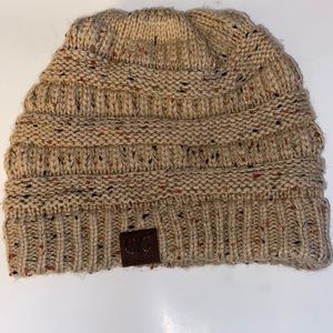 Tan beanie hat